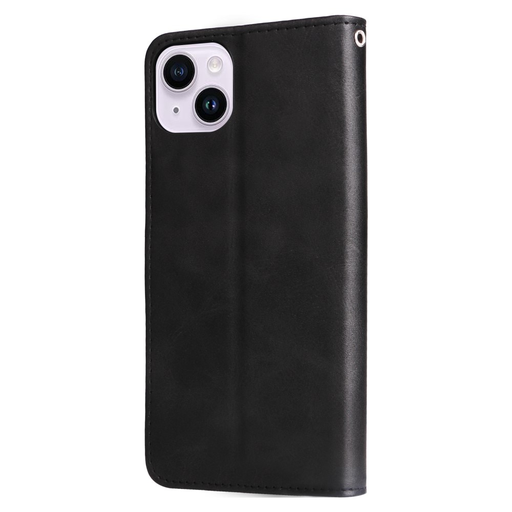 Funda de Cuero Zipper iPhone 15 negro