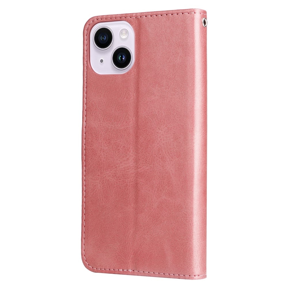 Funda de Cuero Zipper iPhone 15 rosado - Comprar online