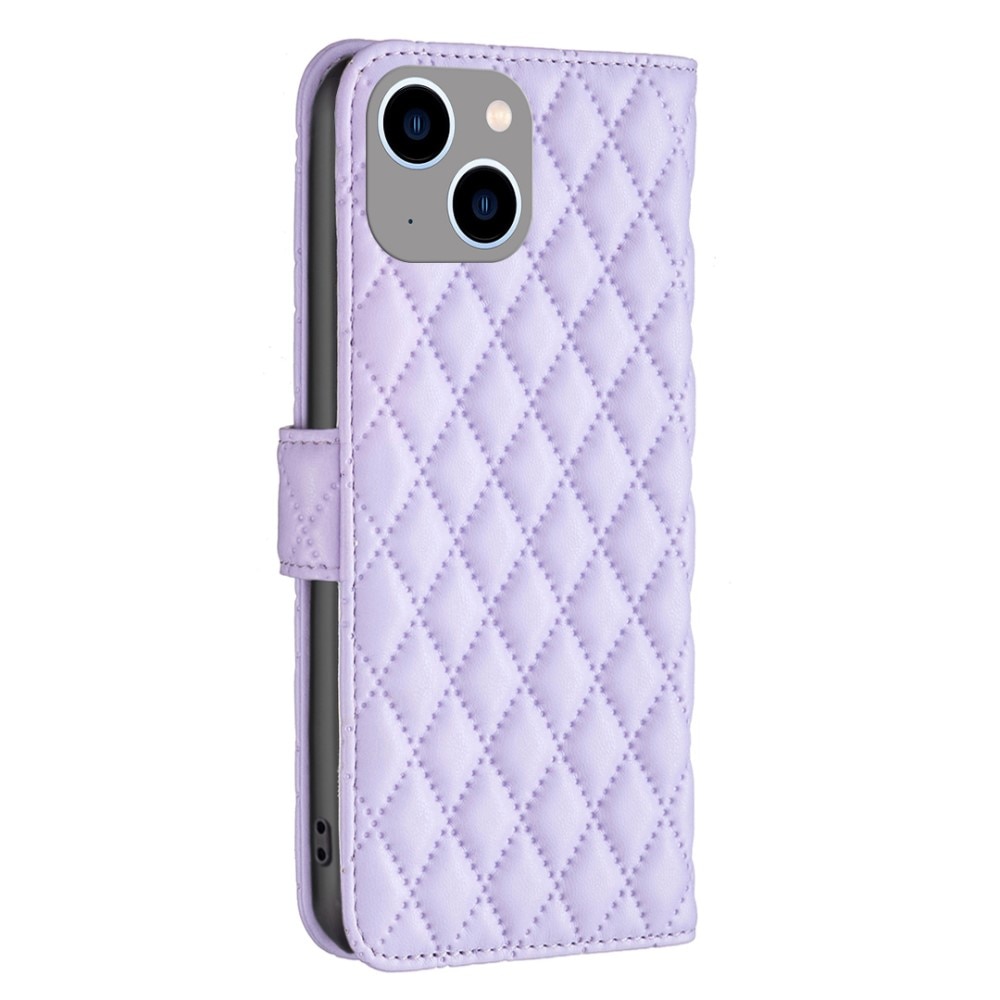 Funda acolchada con solapa iPhone 15, violeta