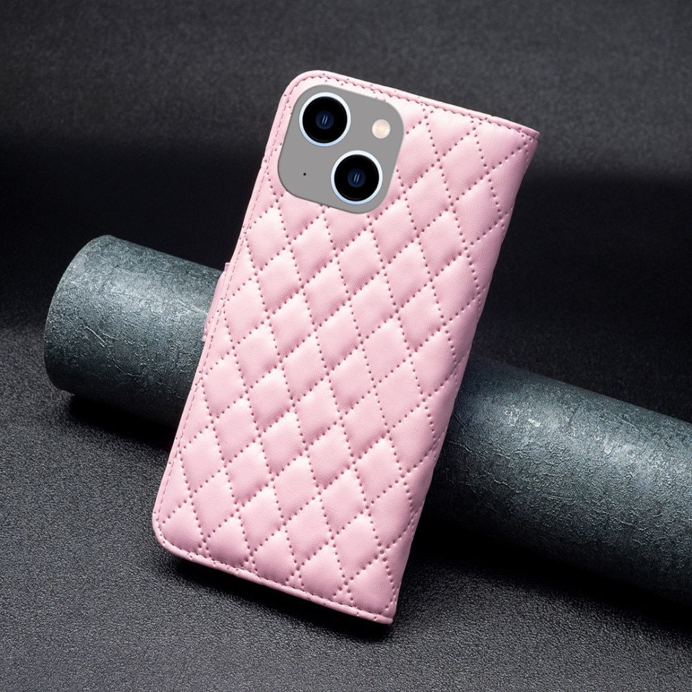 Funda acolchada con solapa iPhone 15, rosado