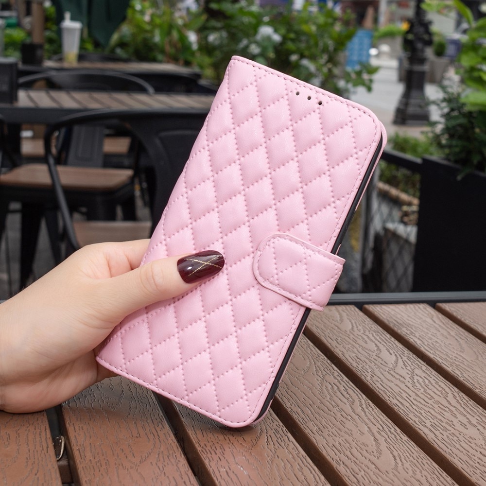 Funda acolchada con solapa iPhone 15, rosado