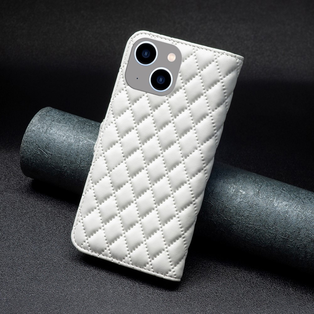 Funda acolchada con solapa iPhone 15, blanco