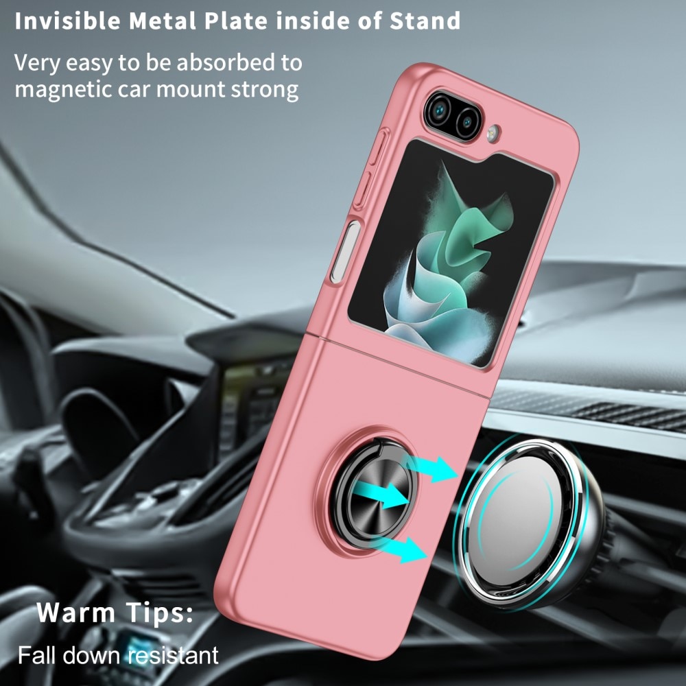 Funda magnética con porta anillos Samsung Galaxy Z Flip 5 rosado