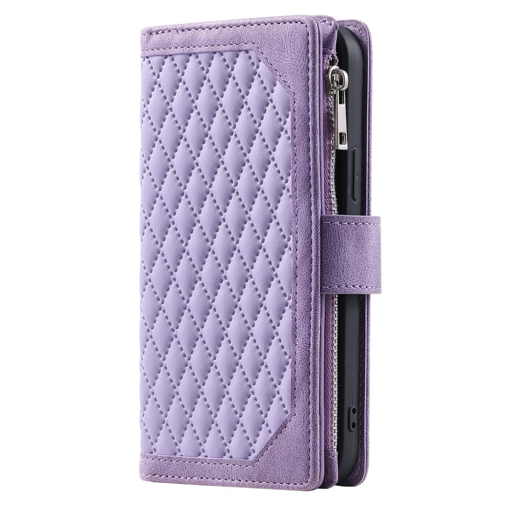 Funda acolchada tipo billetera iPhone 15 Púrpura