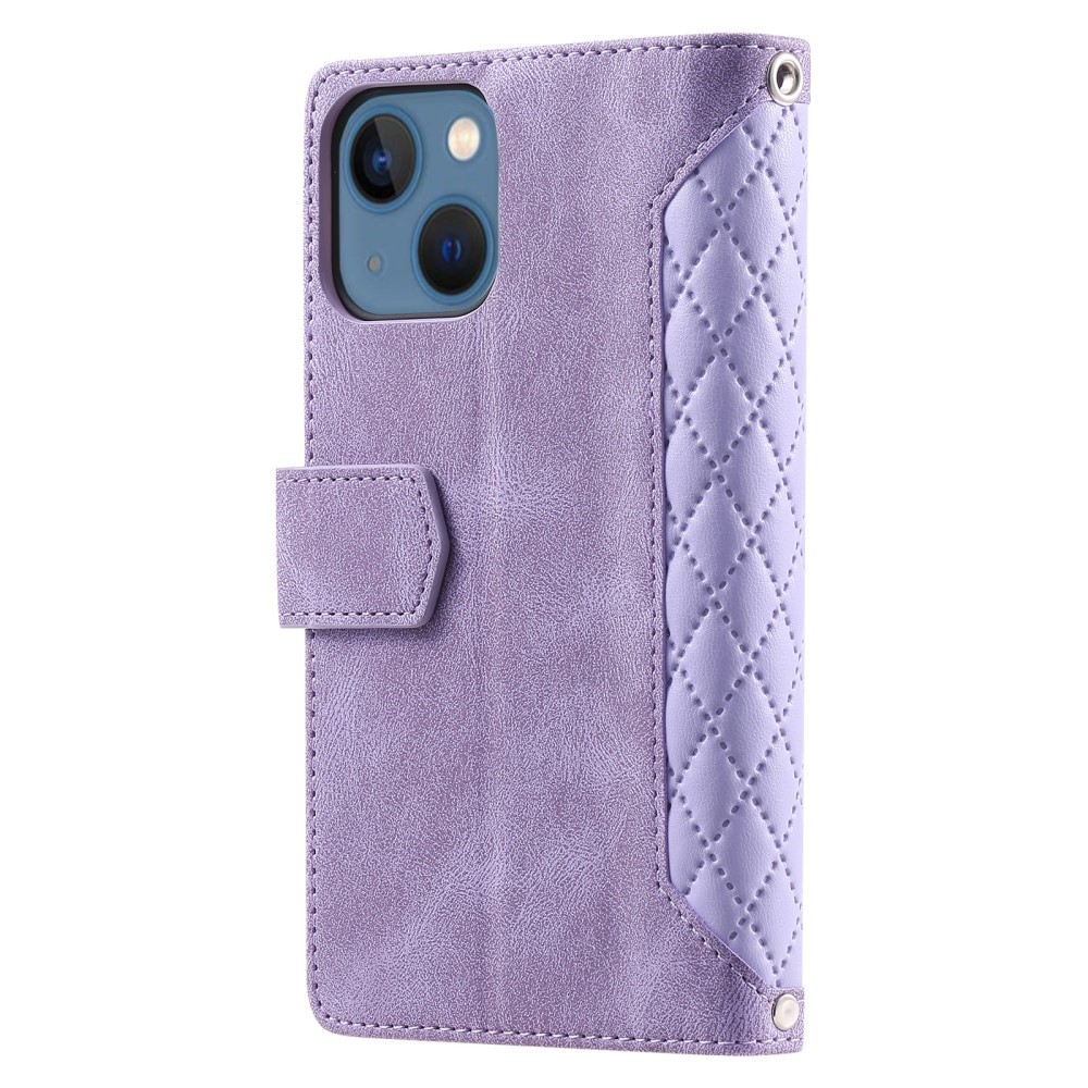 Funda acolchada tipo billetera iPhone 15 Púrpura