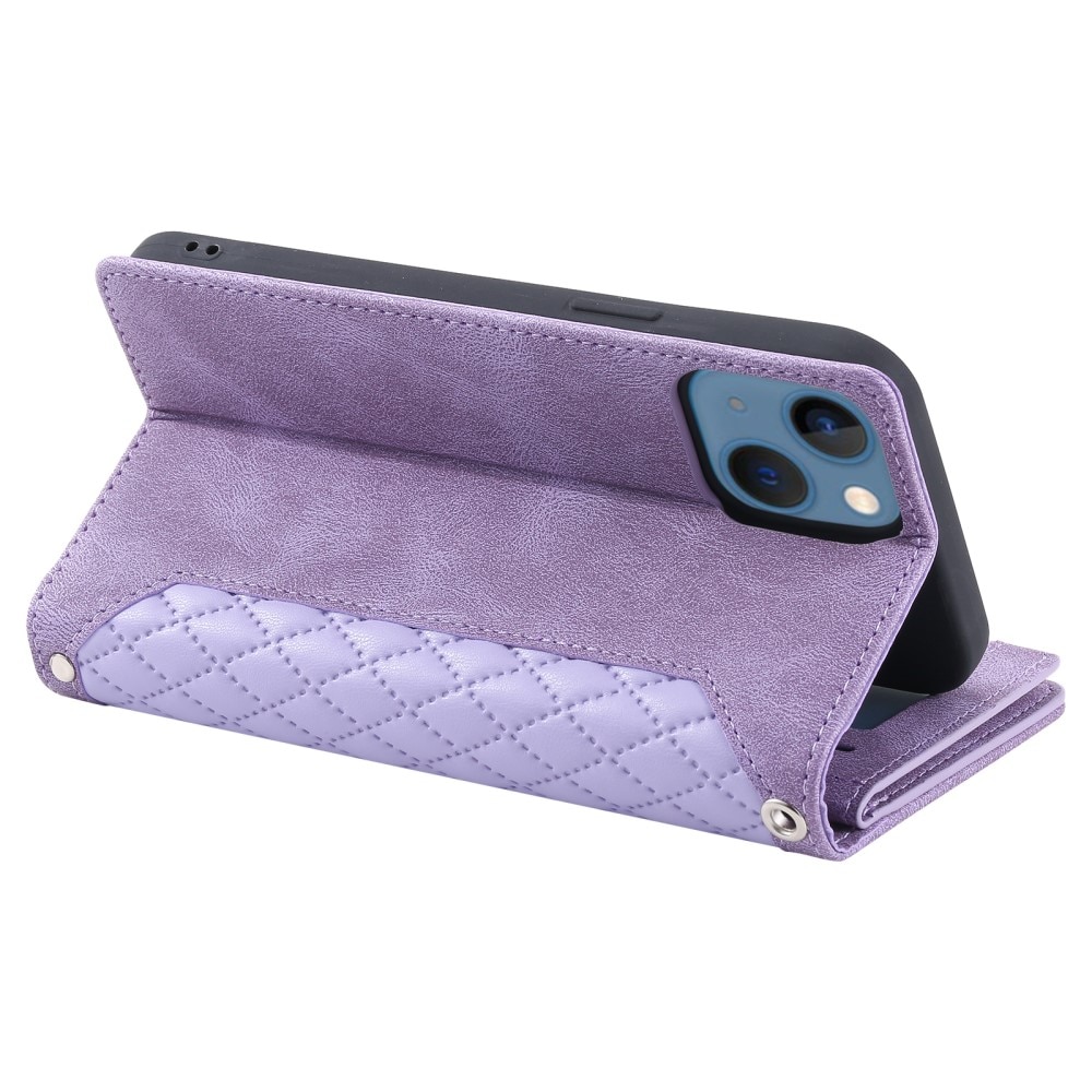 Funda acolchada tipo billetera iPhone 15 Púrpura