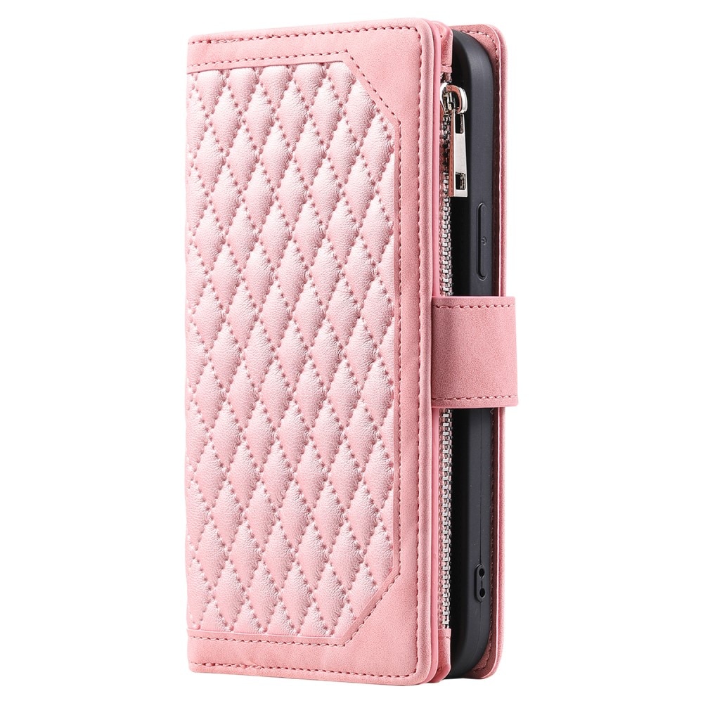 Funda acolchada tipo billetera iPhone 15 Rosa