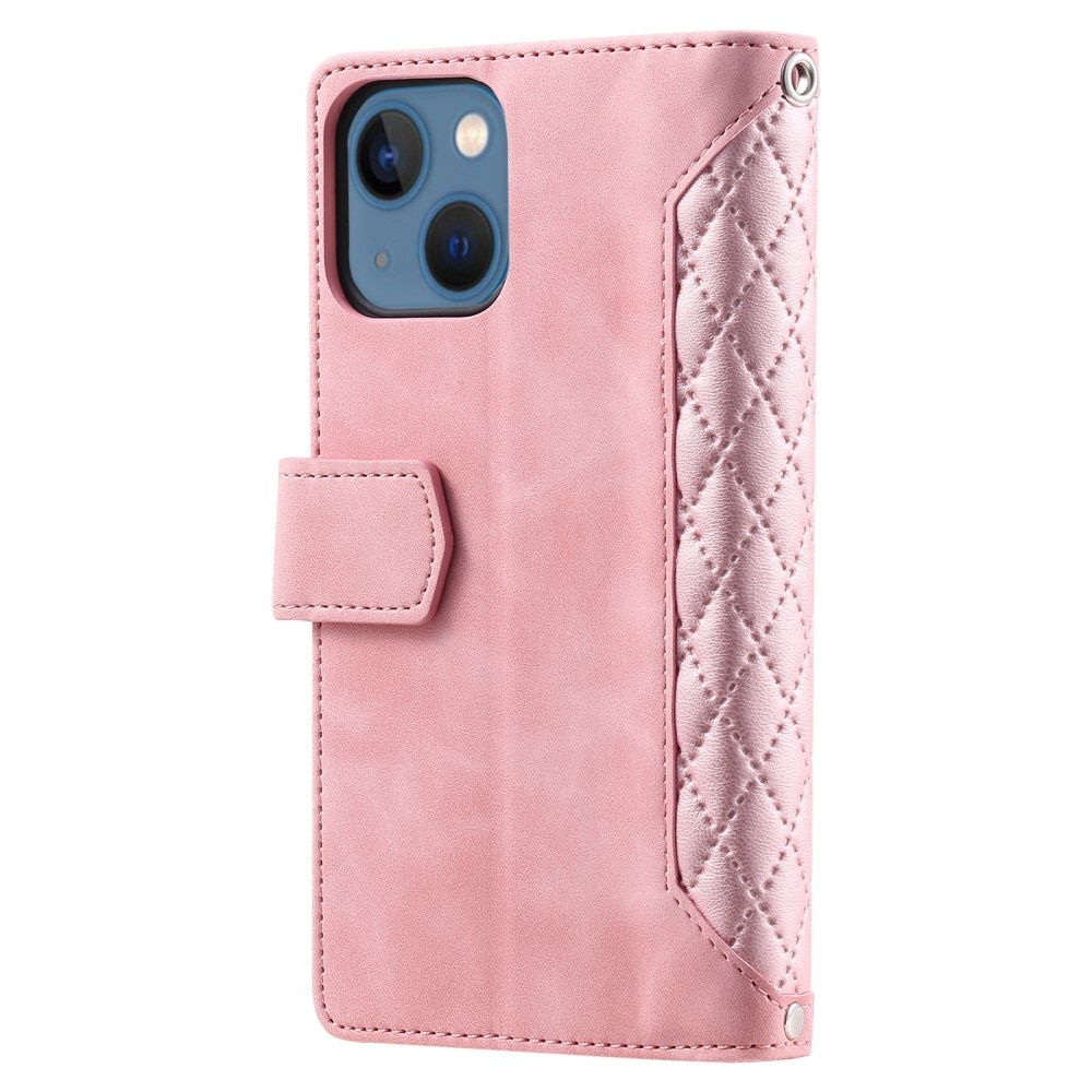 Funda acolchada tipo billetera iPhone 15 Rosa