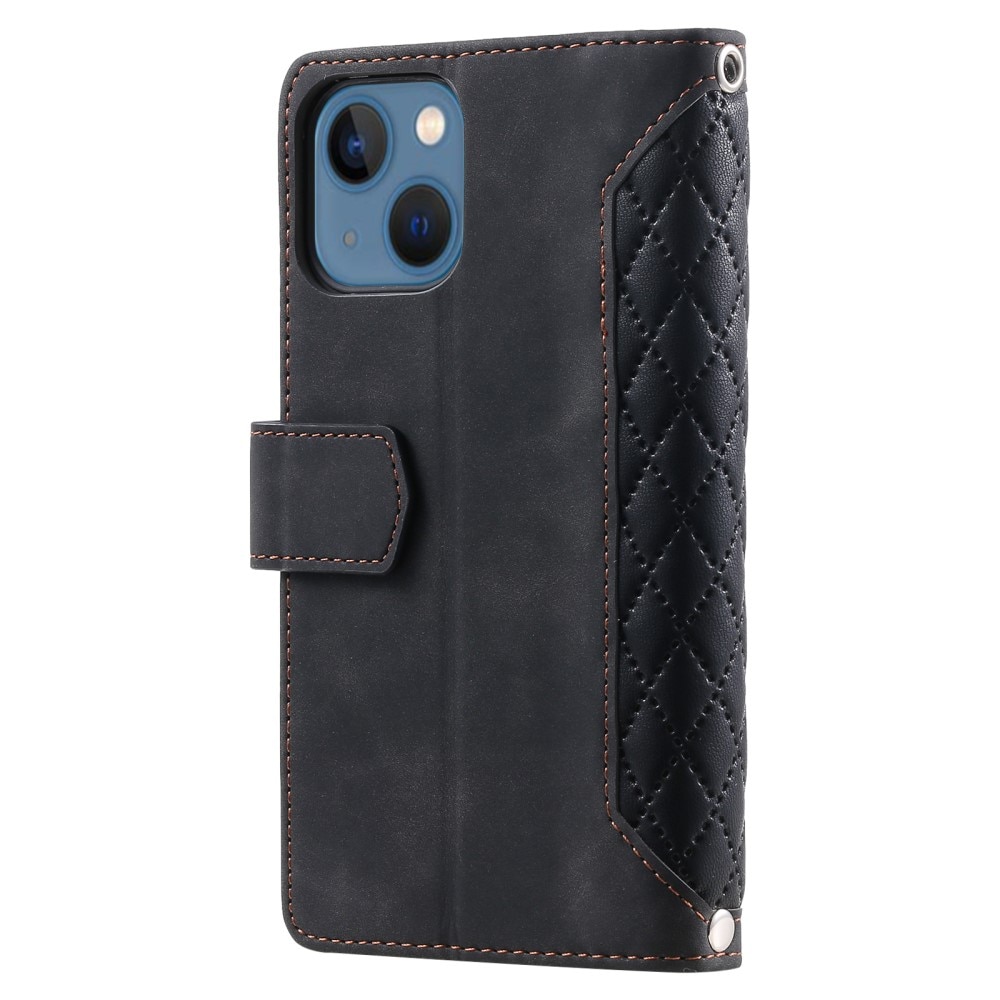 Funda acolchada tipo billetera iPhone 15 Plus Negro