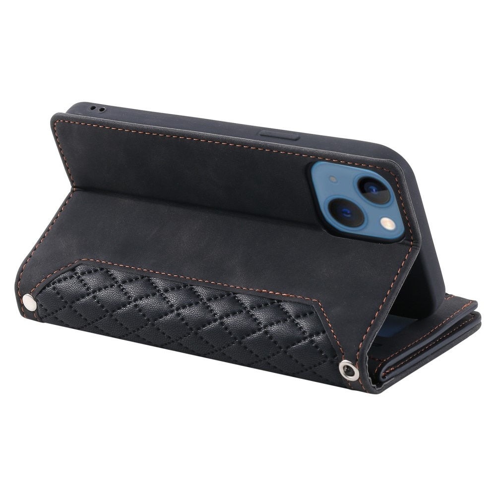 Funda acolchada tipo billetera iPhone 15 Plus Negro