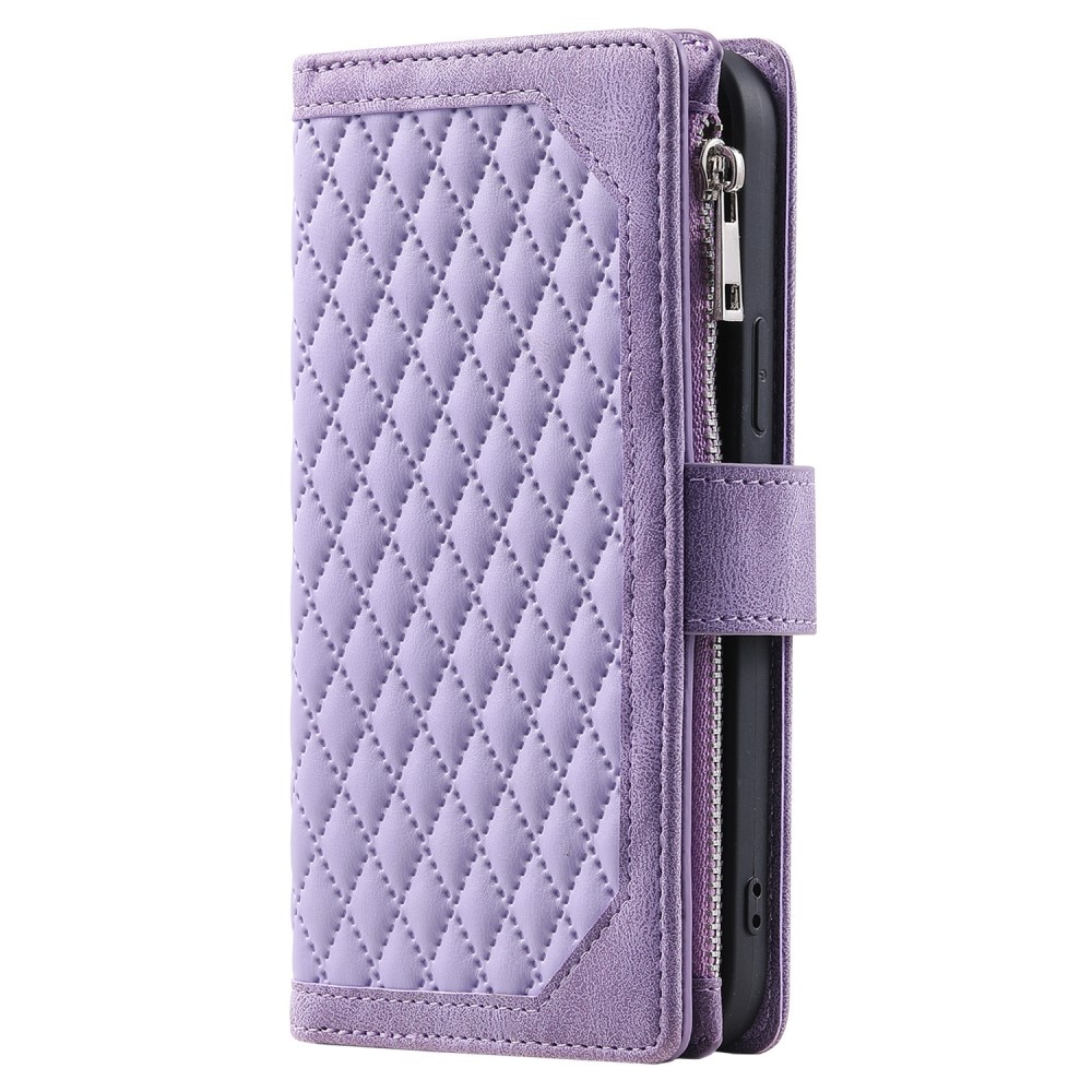 Funda acolchada tipo billetera iPhone 15 Pro Púrpura