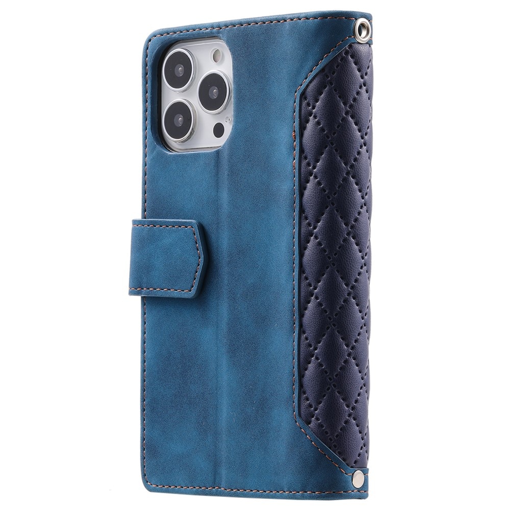 Funda acolchada tipo billetera iPhone 15 Pro Azul