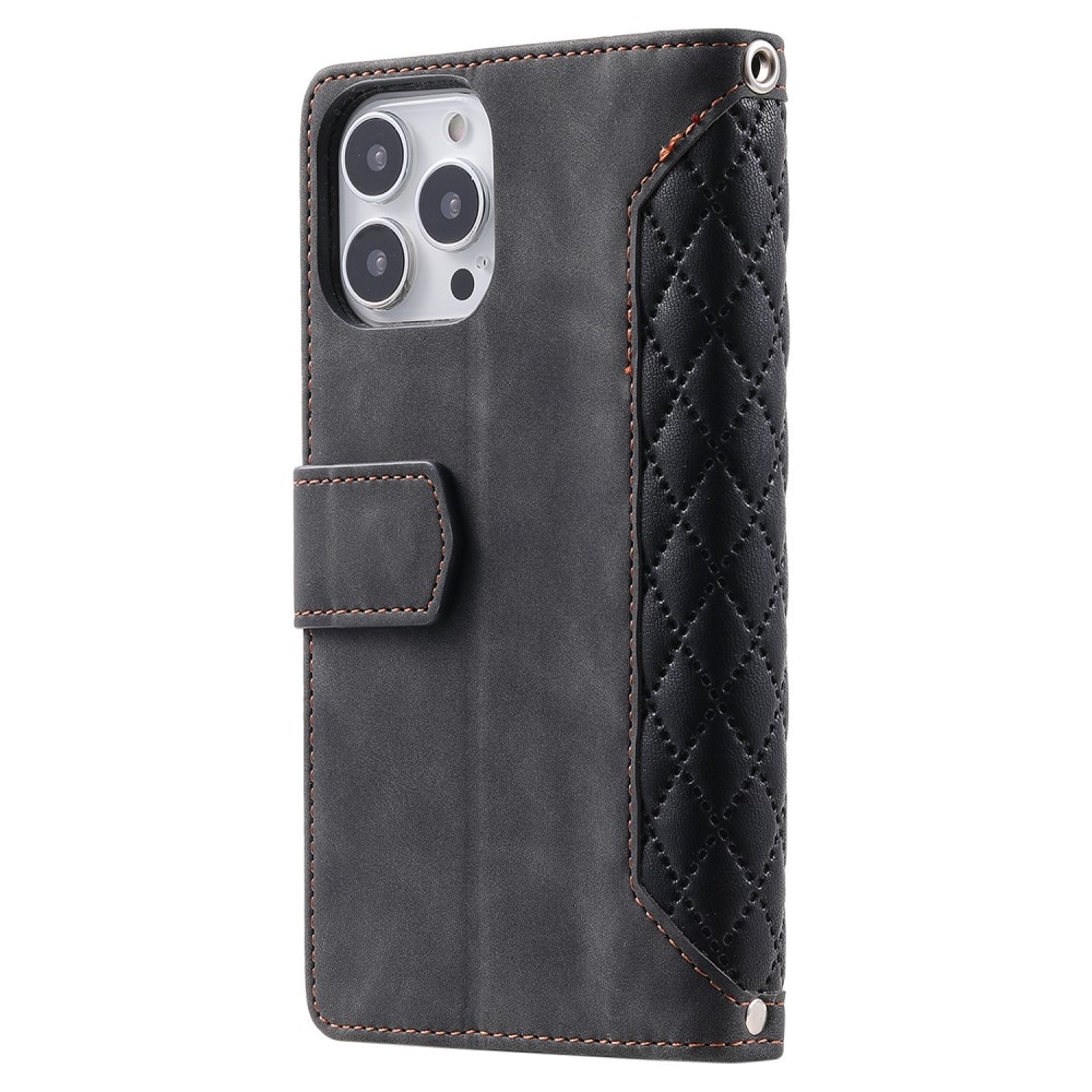 Funda acolchada tipo billetera iPhone 15 Pro Negro