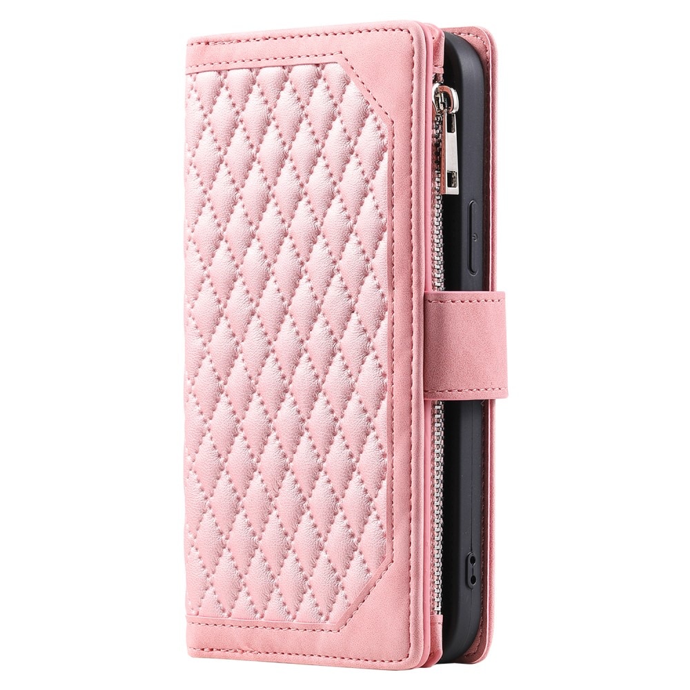 Funda acolchada tipo billetera iPhone 15 Pro Rosa