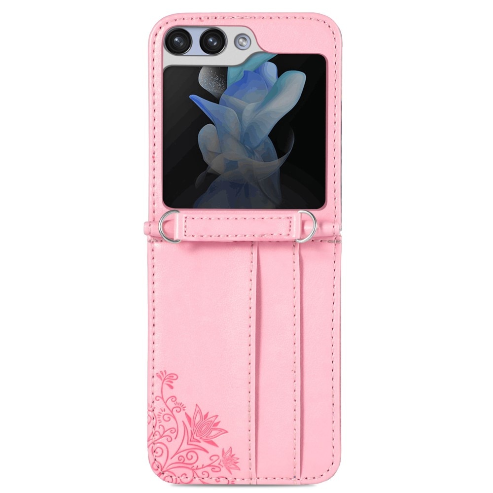 Funda de cuero con mariposas para Samsung Galaxy Z Flip 6, rosado