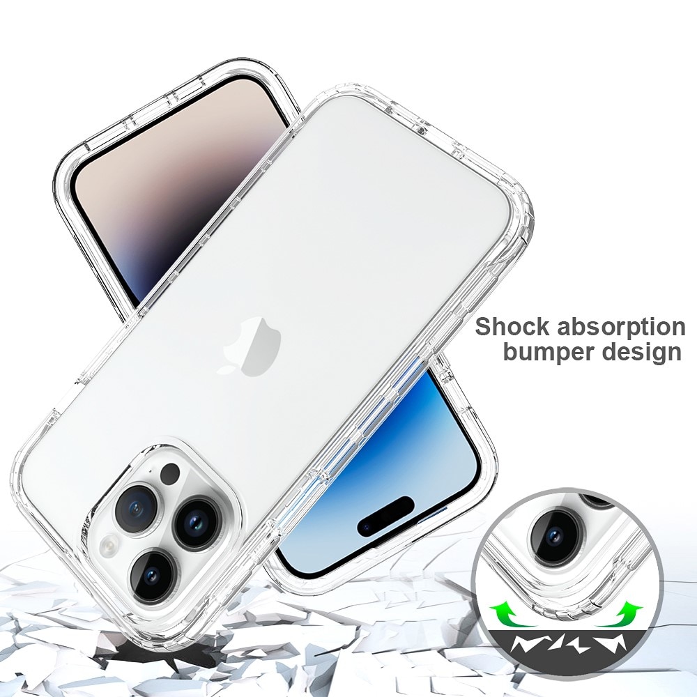 Funda con cobertura total iPhone 15 Pro Max transparente