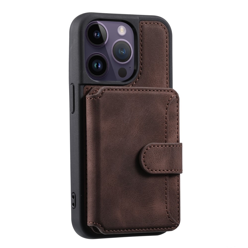 Funda con tarjetero anti-RFID Multi-slot iPhone 15 Pro marrón