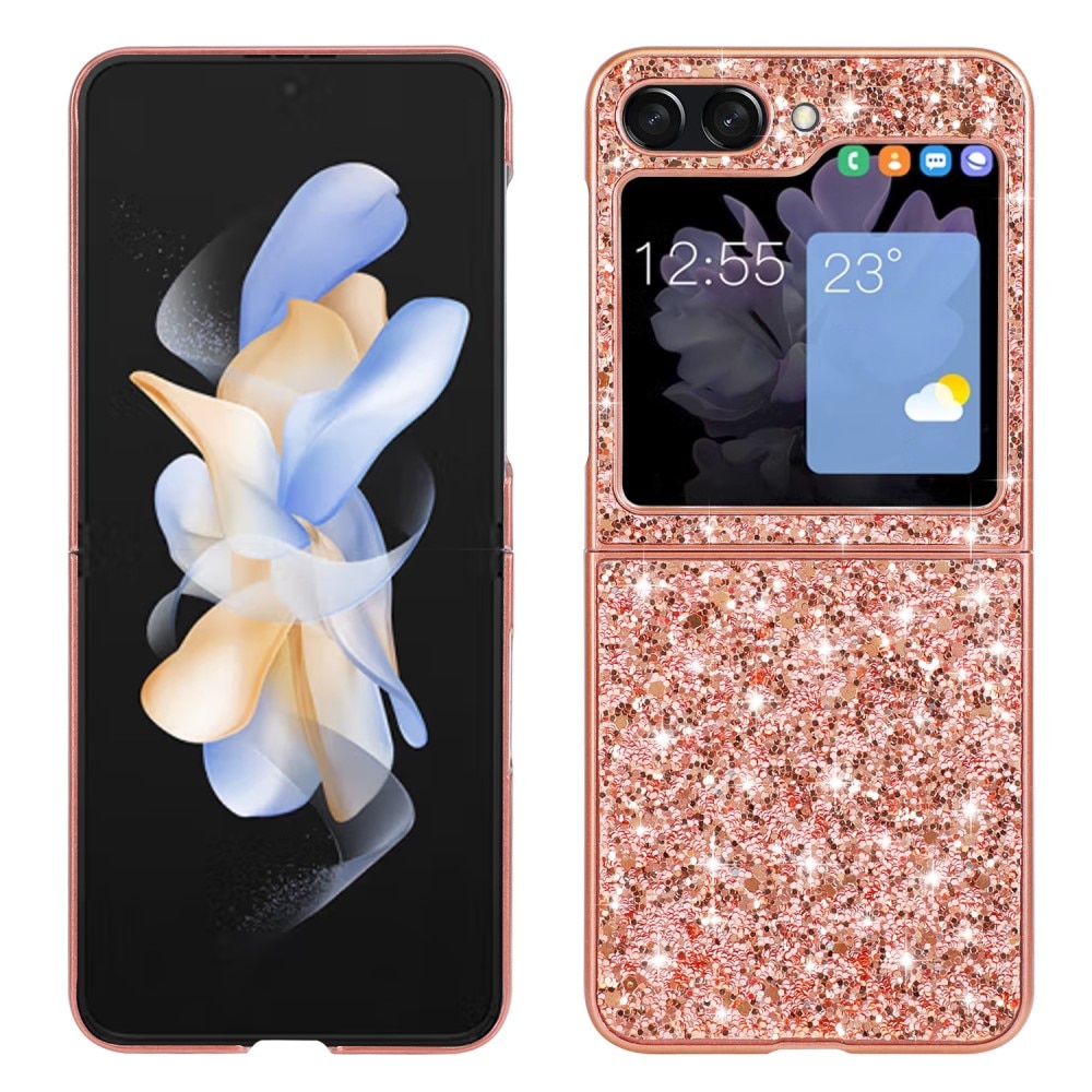 Funda Con Glitter Para Samsung Z Flip 5 Rosa