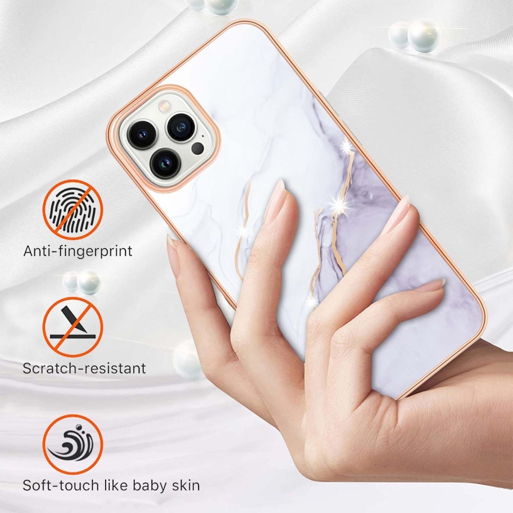 Funda TPU iPhone 15 Pro Mármol blanco