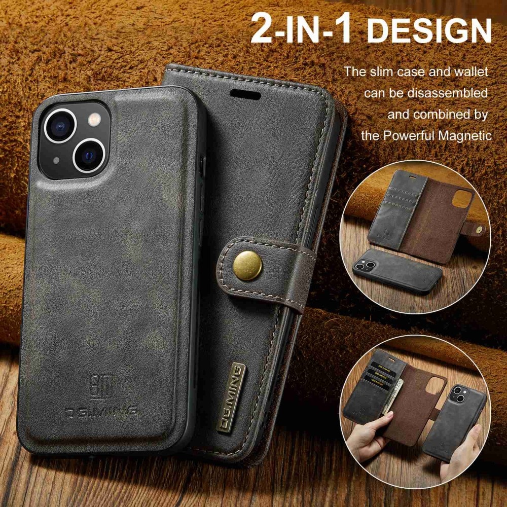 Cartera Magnet Wallet iPhone 15 Plus Brown