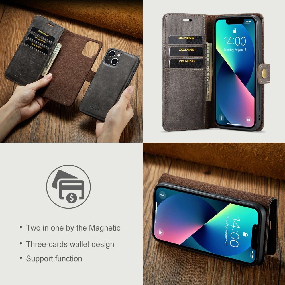 Cartera Magnet Wallet iPhone 15 Plus Brown