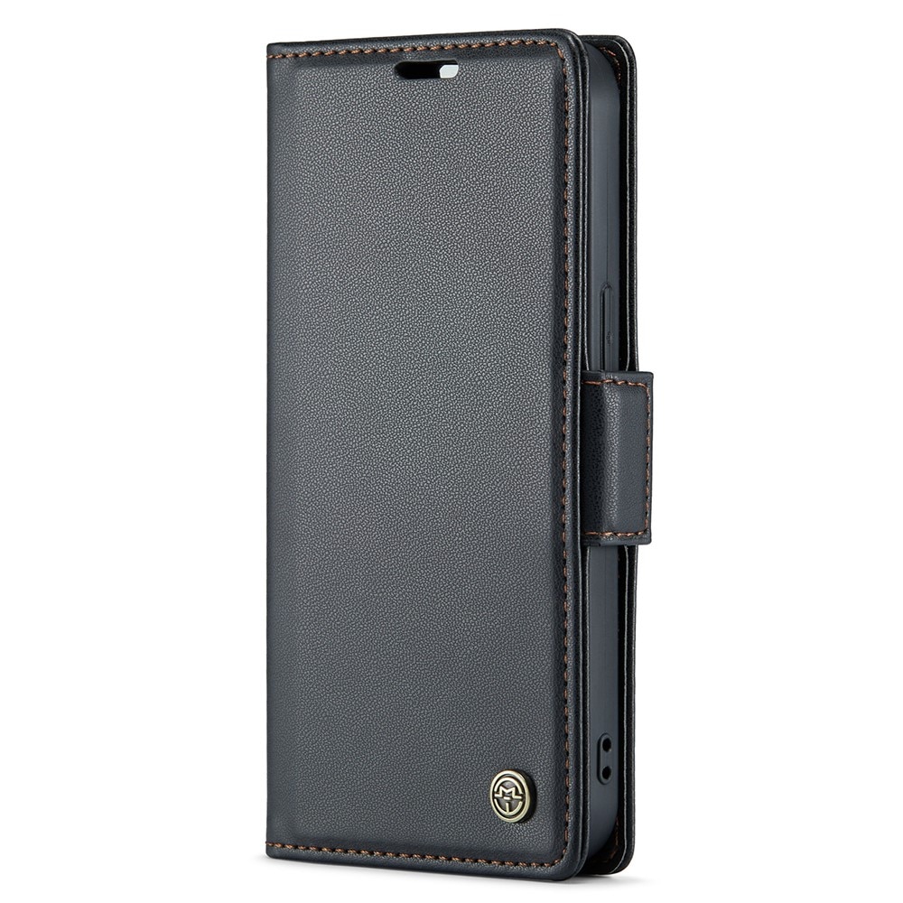 Funda delgada con solapa anti-RFID iPhone 15 Negro