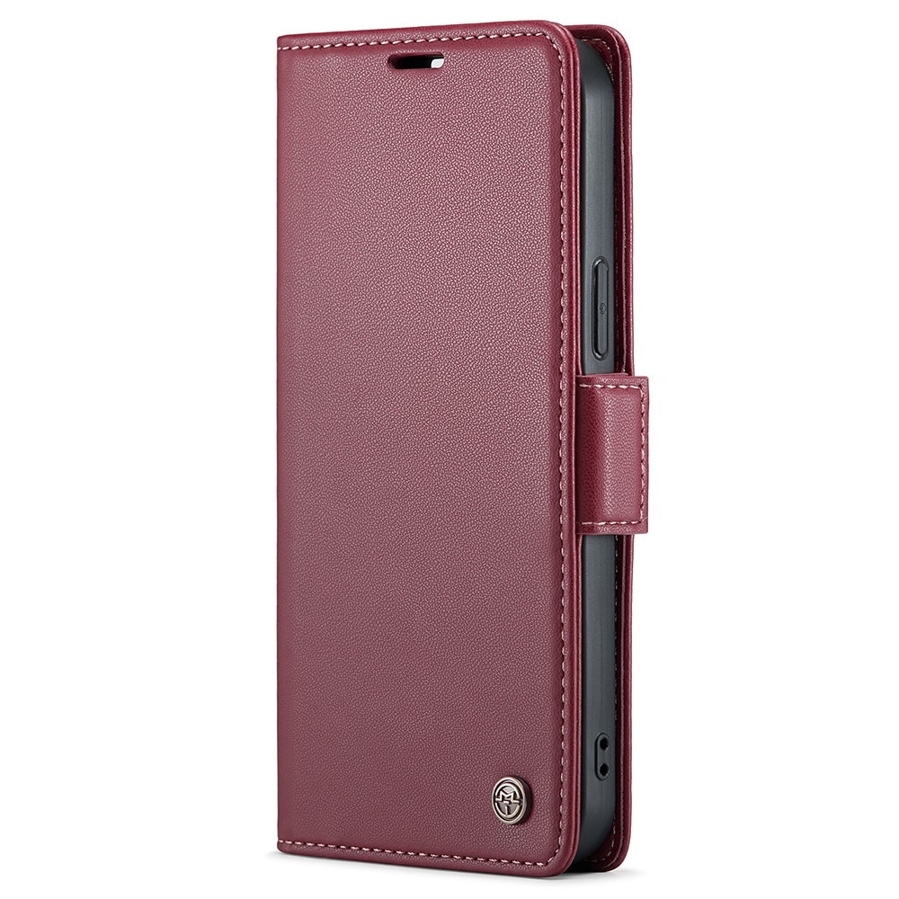 Funda delgada con solapa anti-RFID iPhone 15 Pro Max Rojo