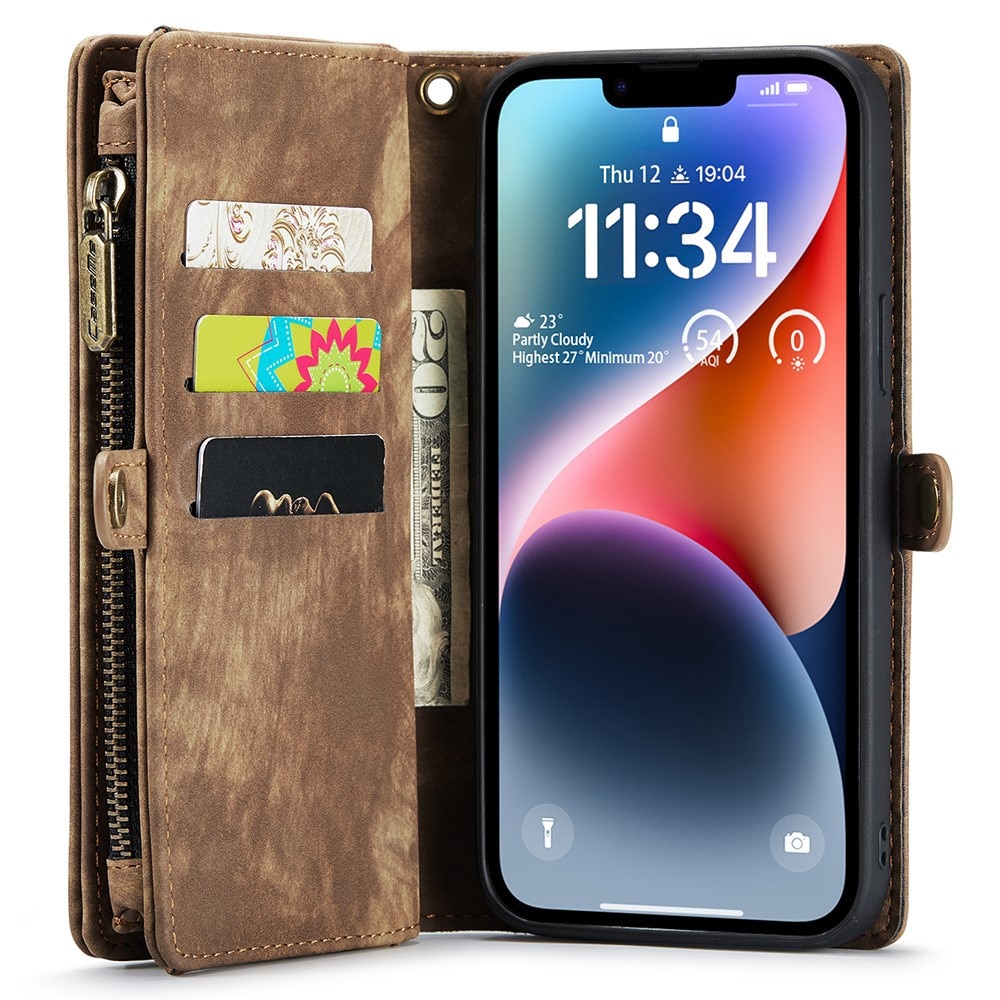 Cartera Multi-Slot iPhone 15 Pro Max marrón