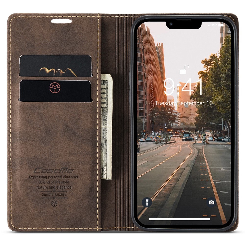 Funda delgada con solapa iPhone 16 Pro Marrón