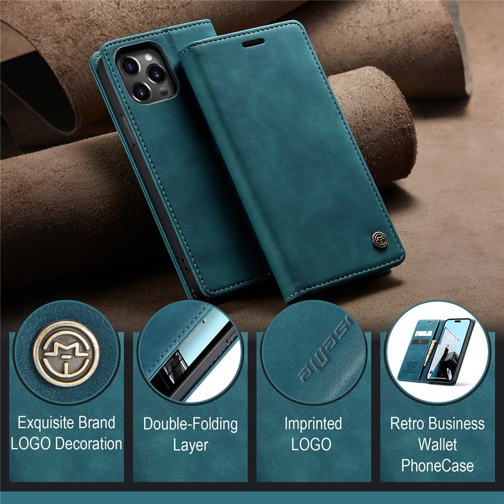 Funda delgada con solapa iPhone 15 Pro Azul