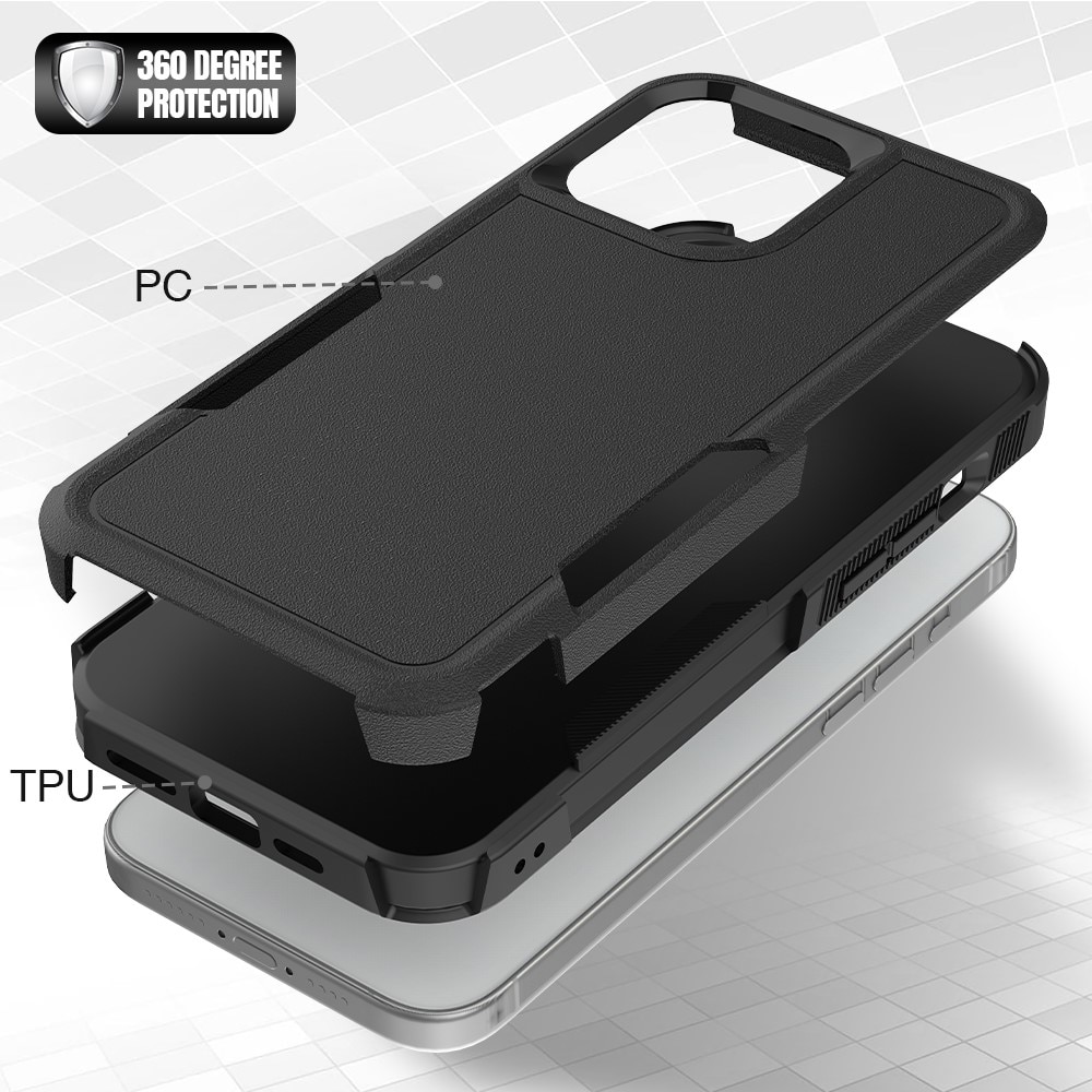 Funda híbrida Off-road iPhone 15 Pro Max, negro