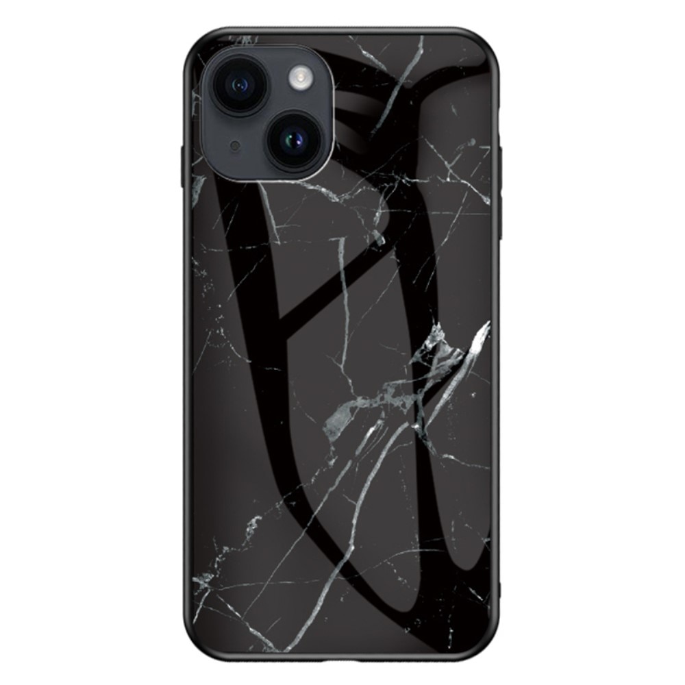 Funda vidrio templado iPhone 15 Mármol negro