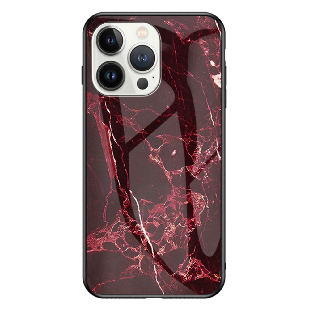 Funda vidrio templado iPhone 15 Pro mármol rojo