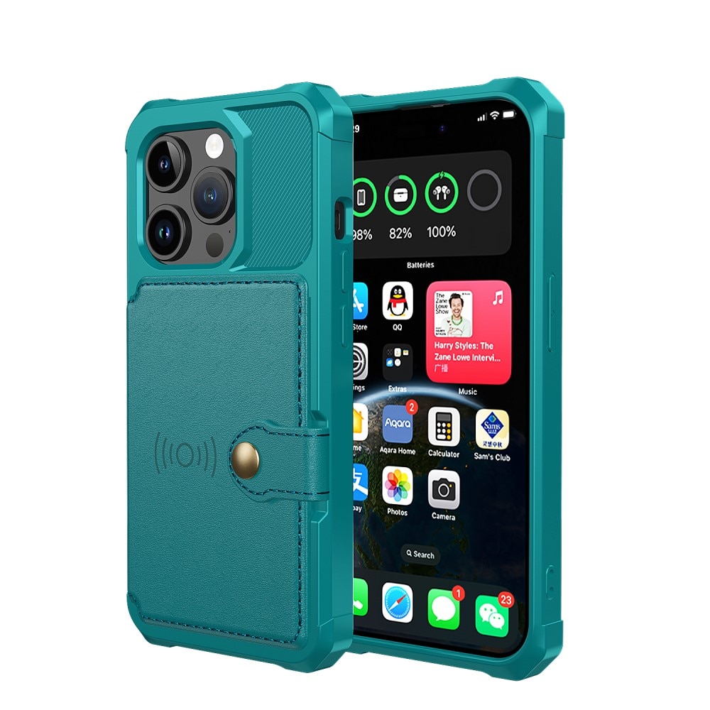 Funda con tarjetero Tough Multi-slot iPhone 15 Pro Max verde