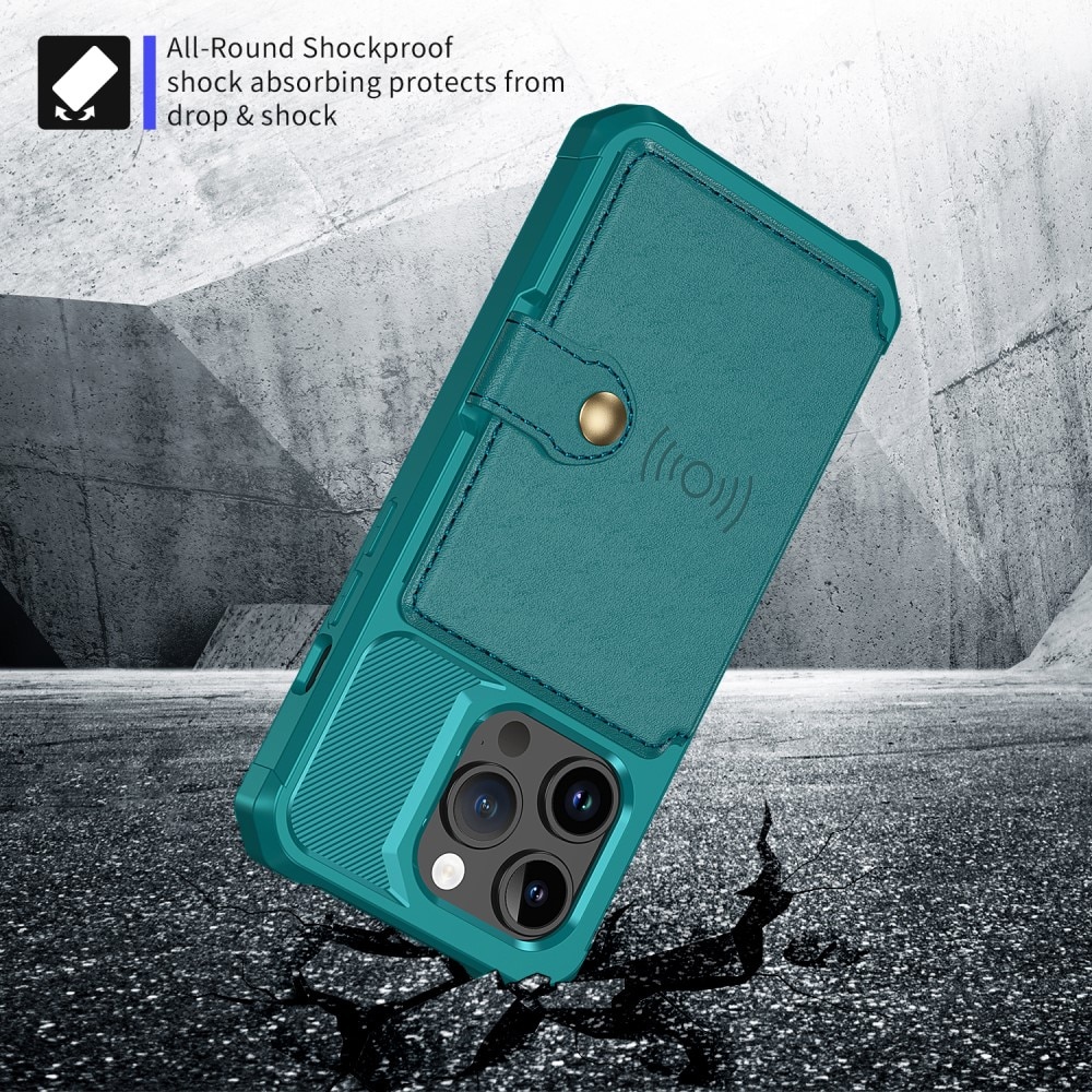 Funda con tarjetero Tough Multi-slot iPhone 15 Pro Max verde