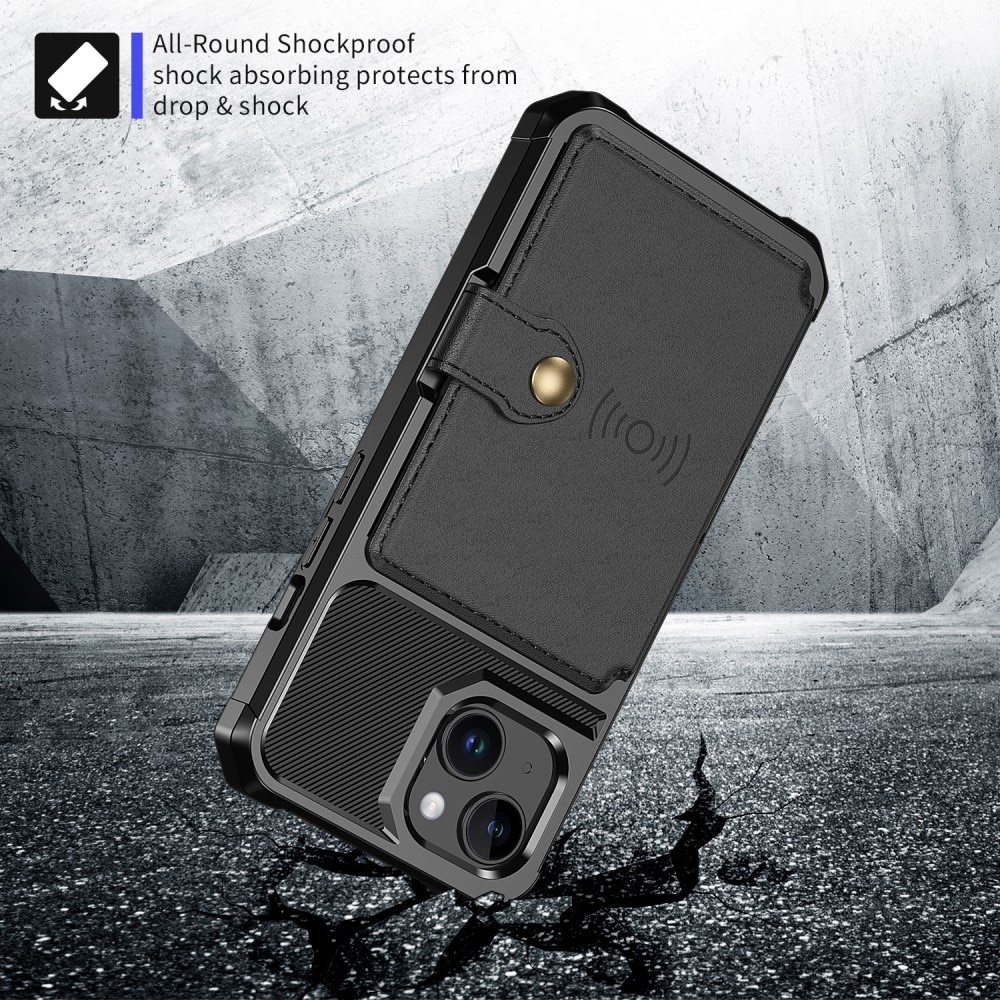 Funda con tarjetero Tough Multi-slot iPhone 15 negro