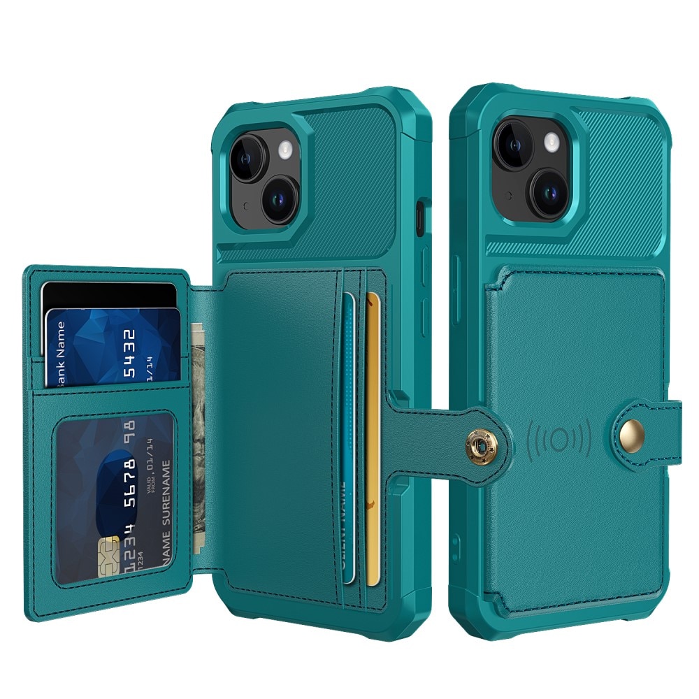 Funda con tarjetero Tough Multi-slot iPhone 15 verde