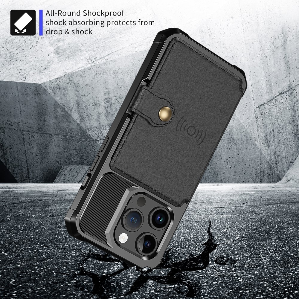 Funda con tarjetero Tough Multi-slot iPhone 15 Pro negro