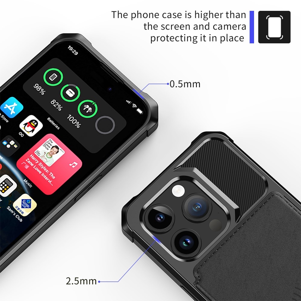 Funda con tarjetero Tough Multi-slot iPhone 15 Pro negro