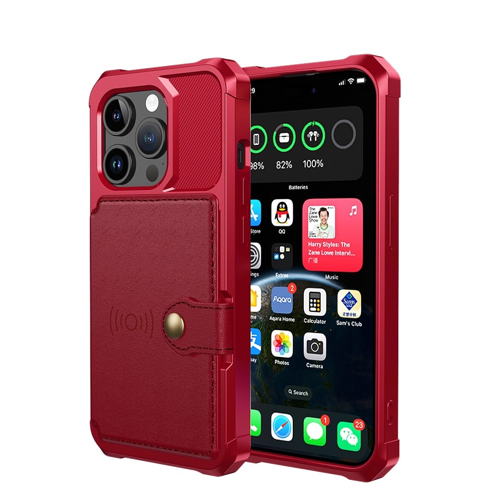 Funda con tarjetero Tough Multi-slot iPhone 15 Pro rojo