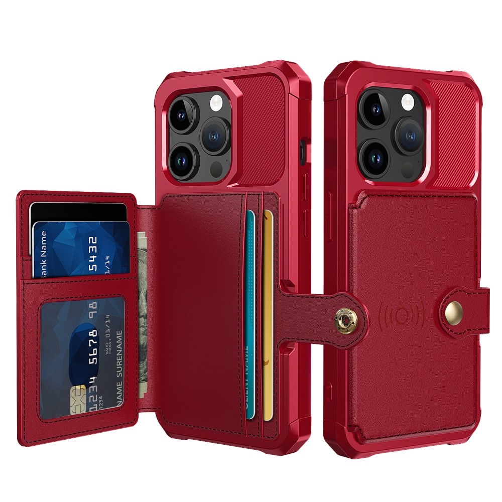 Funda con tarjetero Tough Multi-slot iPhone 15 Pro rojo