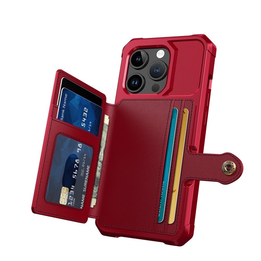 Funda con tarjetero Tough Multi-slot iPhone 15 Pro rojo