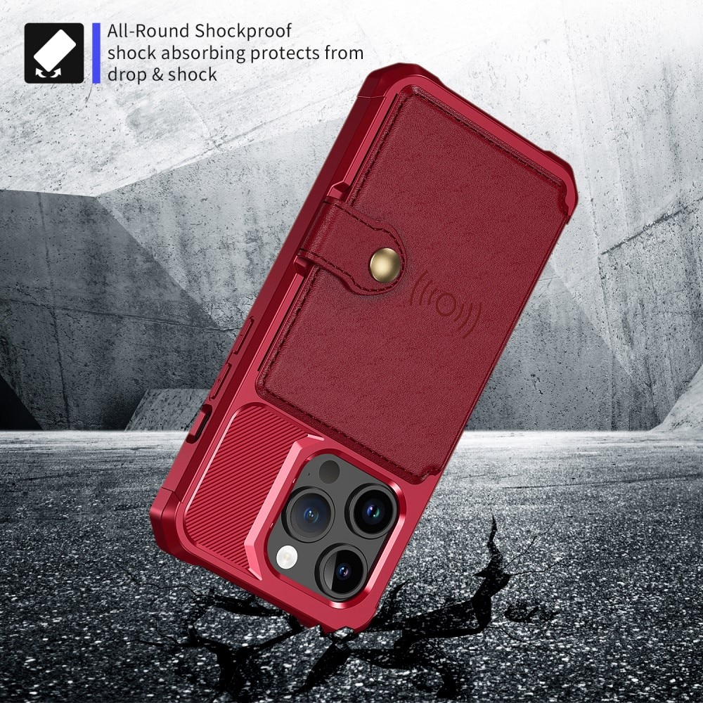 Funda con tarjetero Tough Multi-slot iPhone 15 Pro rojo