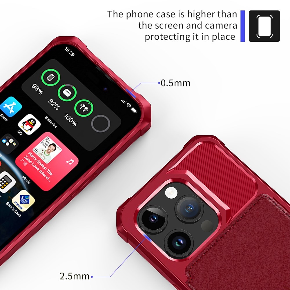 Funda con tarjetero Tough Multi-slot iPhone 15 Pro rojo