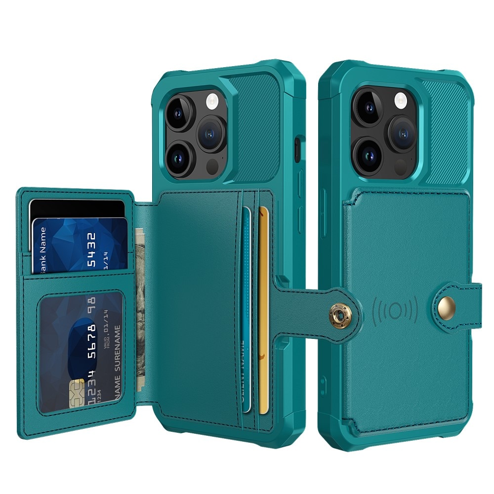 Funda con tarjetero Tough Multi-slot iPhone 15 Pro verde