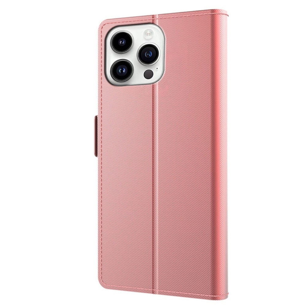 Funda con solapa Espejo iPhone 15 Pro Pink Gold