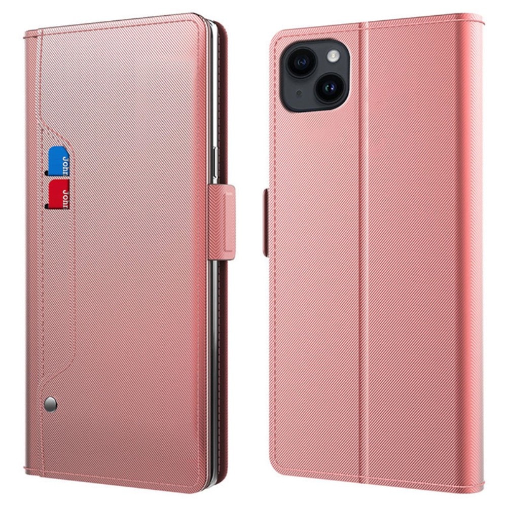 Funda con solapa Espejo iPhone 15 Pink Gold