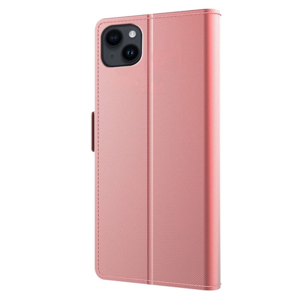 Funda con solapa Espejo iPhone 15 Pink Gold