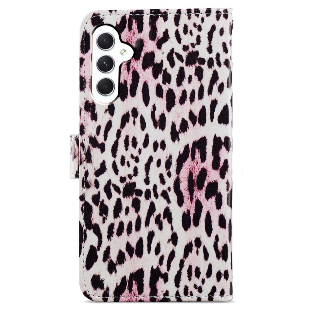 Funda cartera Samsung Galaxy A15 leopardo rosadas