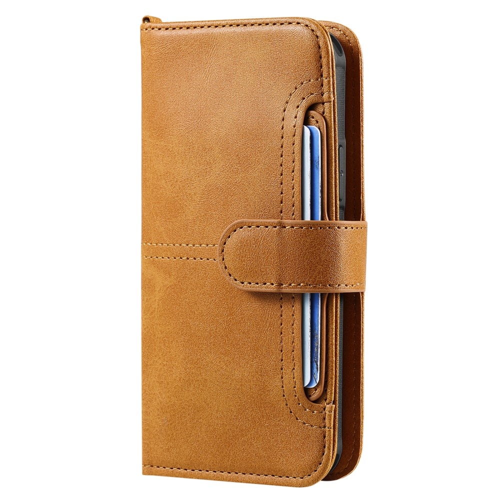 Magnet Leather Wallet iPhone 15 Pro Max Coñac